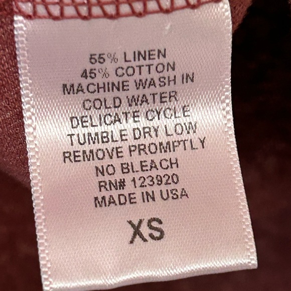 LAmade Linen Blend 'Brentwood Tee' Ruched Sleeve Casual Chic BOHO Size XS NWT - Picture 11 of 11